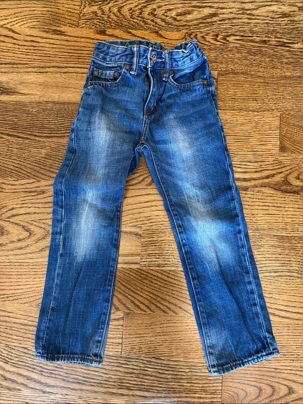 GAP Boys Blue Faded Straight-Leg Jeans